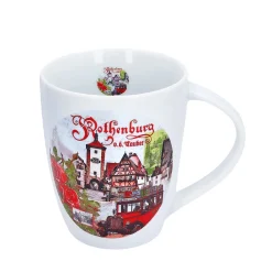Rothenburg Motive|Tischdeko-Tasse "Rothenburg Rosen"