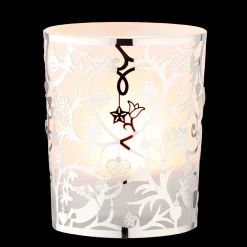 Kerzen & Teelichthalter-Teelichtglas "Waldweihnacht", silber