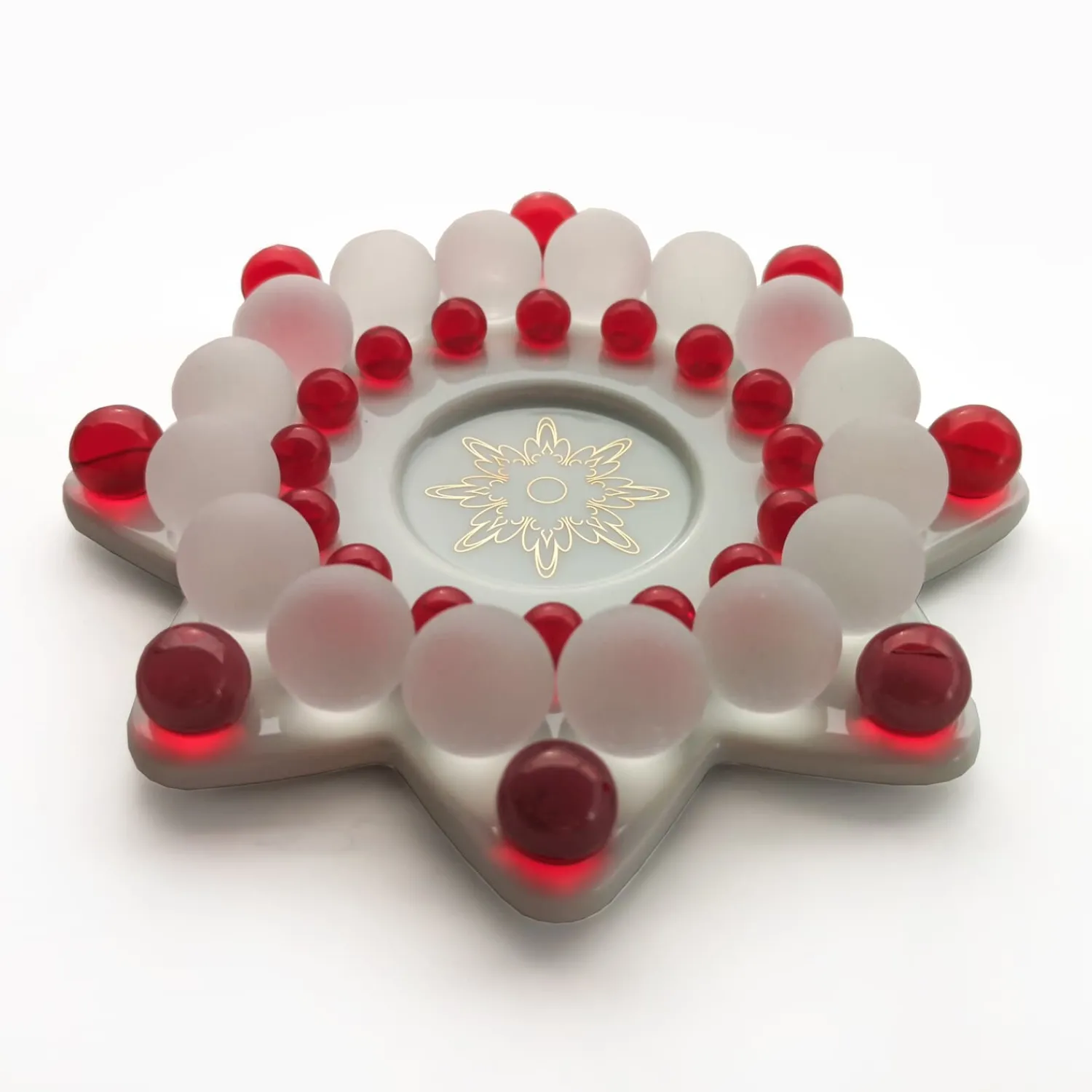 Kerzen & Teelichthalter-Teelichthalter "Glasperlenstern Aura"