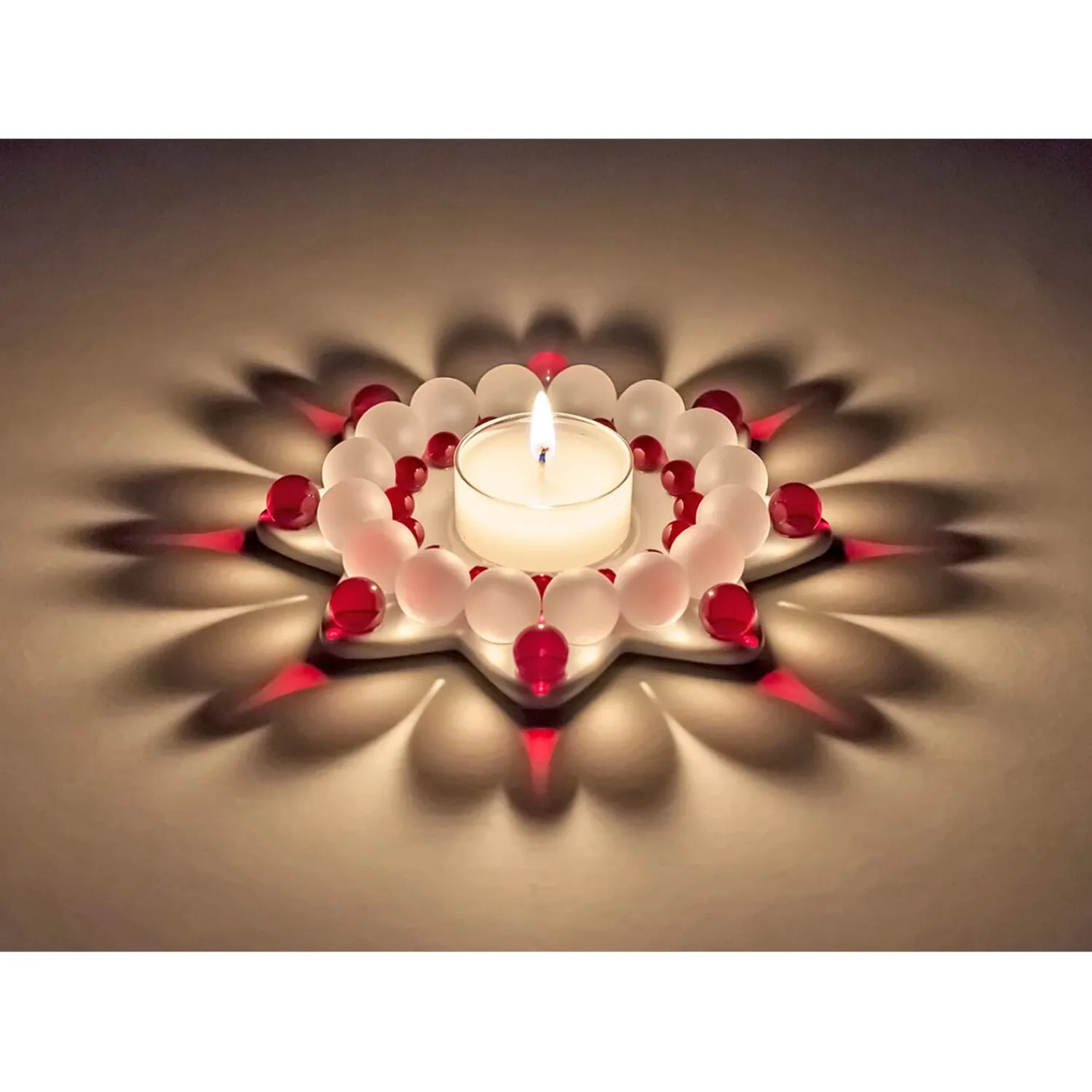 Kerzen & Teelichthalter-Teelichthalter "Glasperlenstern Aura"