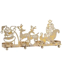 Kerzen & Teelichthalter-Teelichthalter "Rentierschlitten", gold