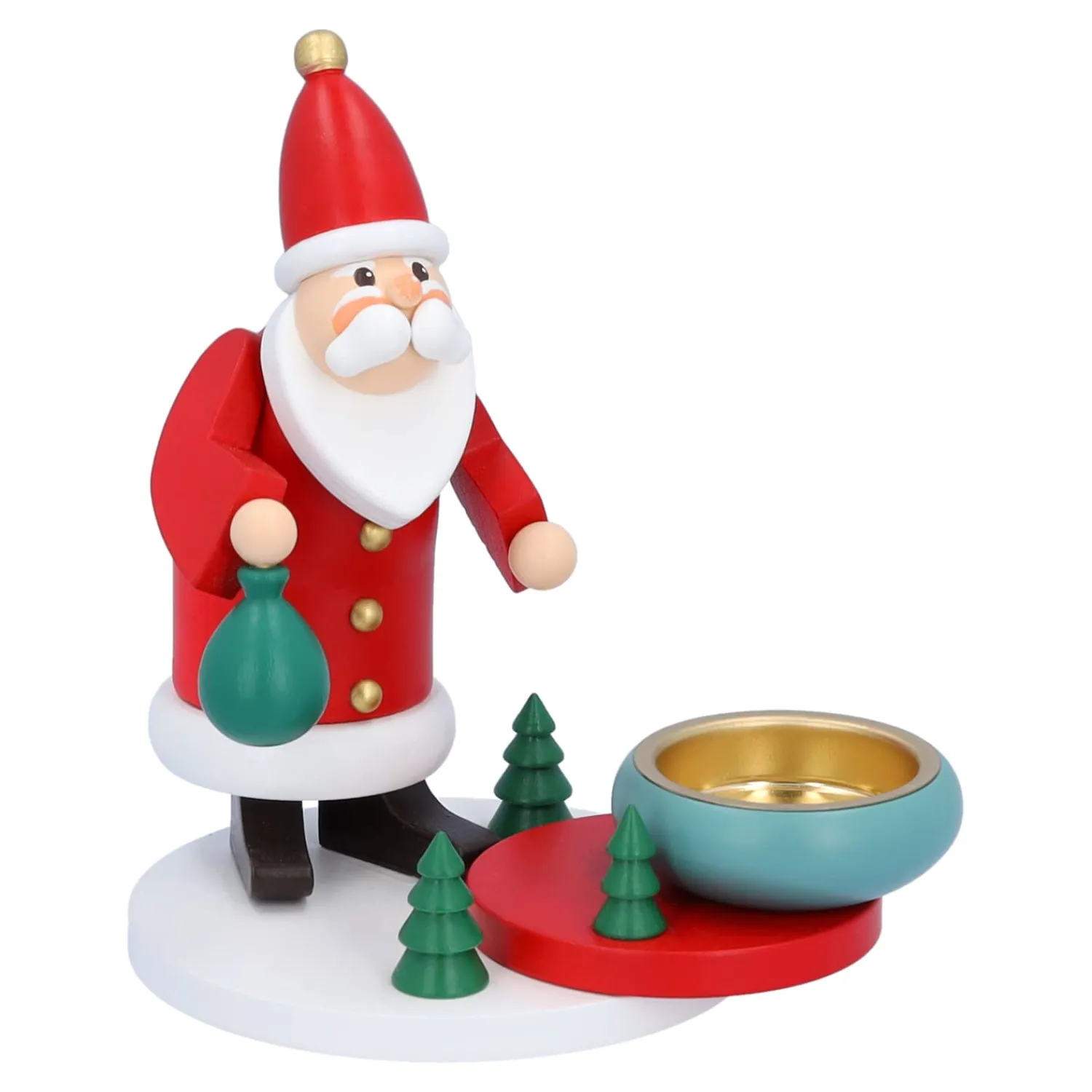 Käthes Original Kerzen & Teelichthalter-Teelichthalter "Weihnachtsmanns Waldweihnacht"