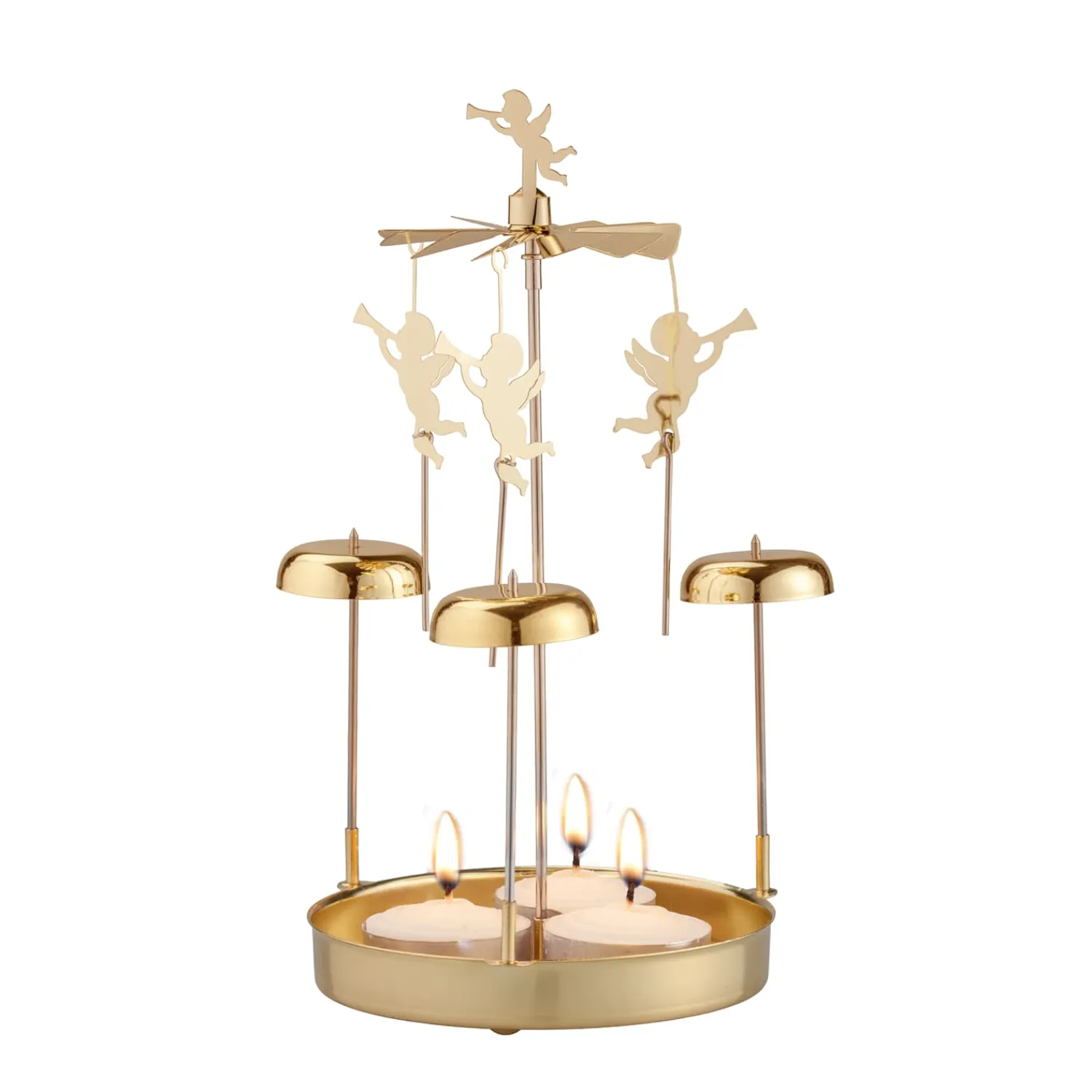 Kerzen & Teelichthalter-Teelicht-Karussel "Engelsgeläut", gold