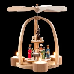 Weihnachtspyramiden-Teelicht-Pyramide Christi Geburt