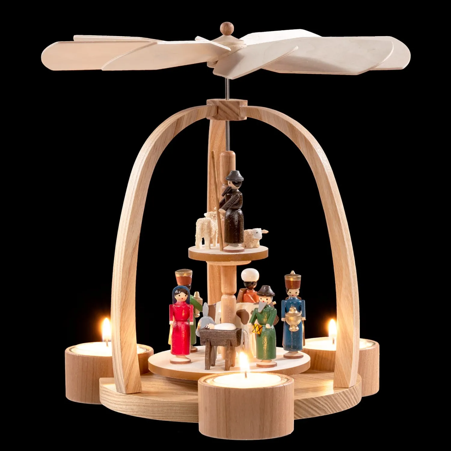 Weihnachtspyramiden-Teelicht-Pyramide Christi Geburt