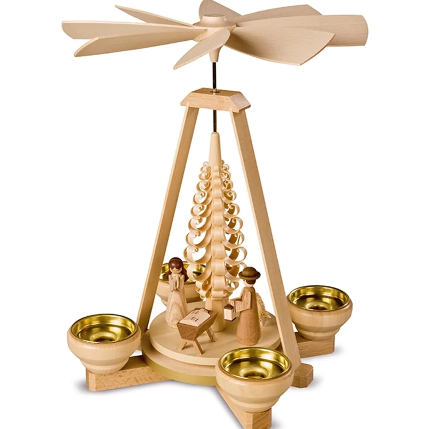 Müller Kleinkunst Weihnachtspyramiden-Teelicht-Pyramide "Christi Geburt"