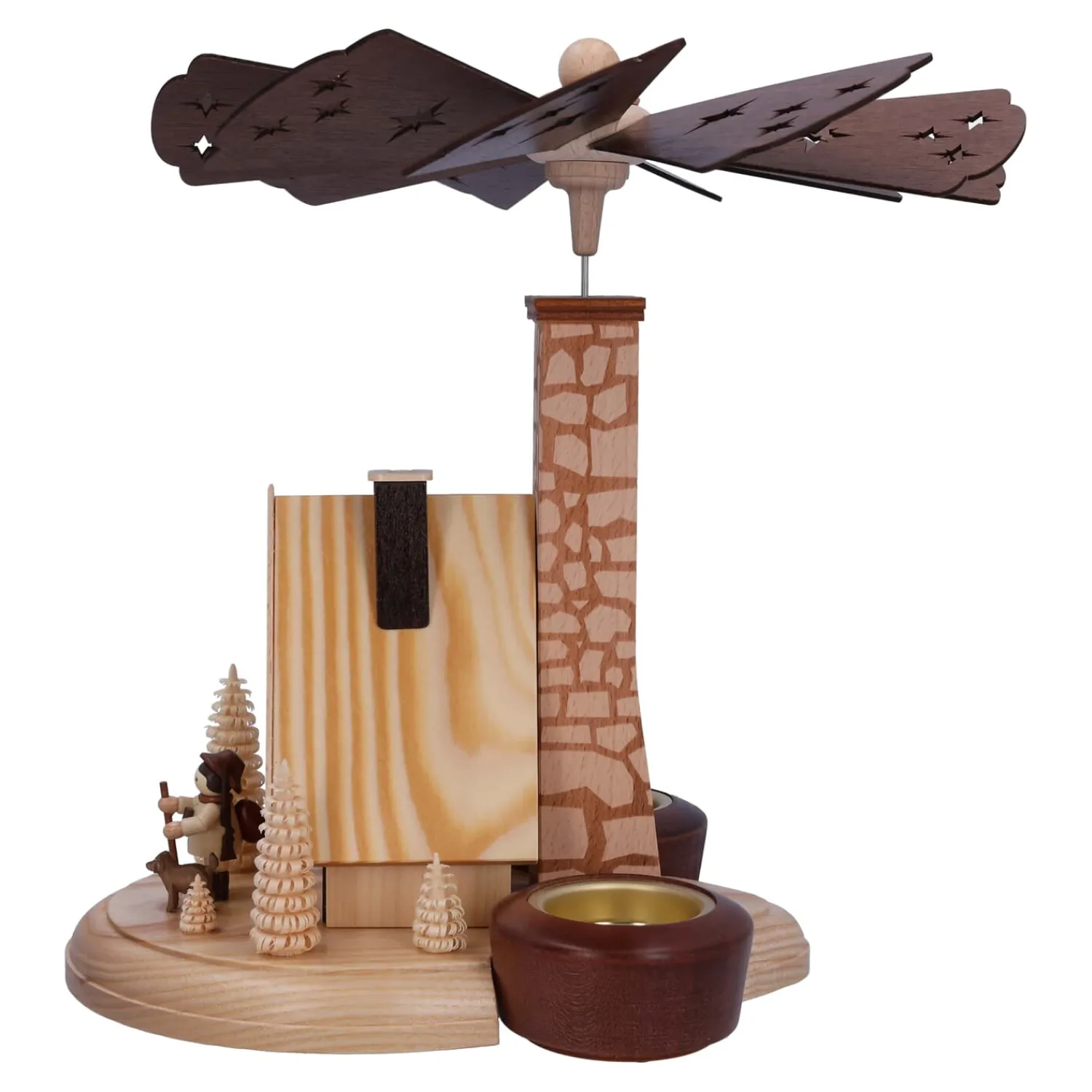 HODREWA Weihnachtspyramiden-Teelichtpyramide "Forsthaus"