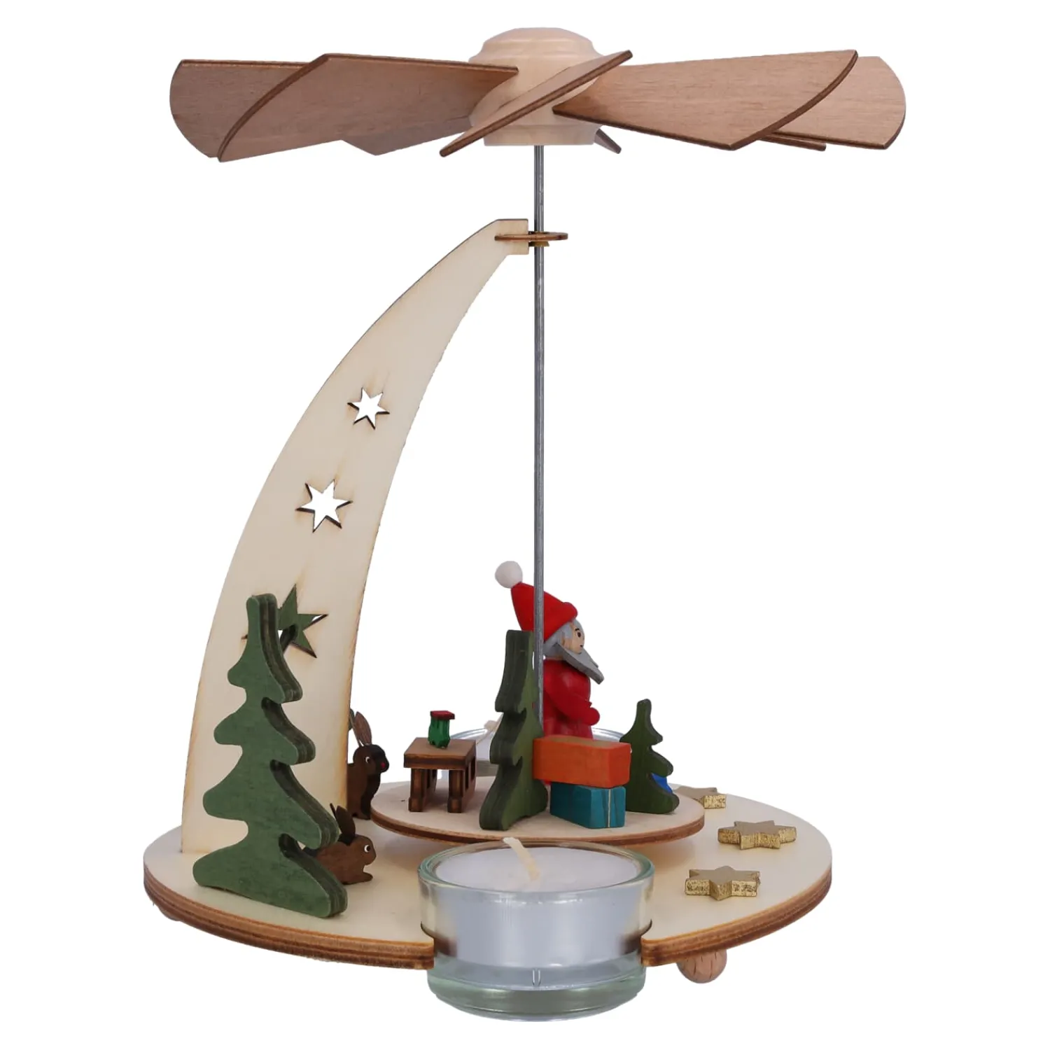 Weihnachtspyramiden-Teelicht-Pyramide "Weihnachtsmann"