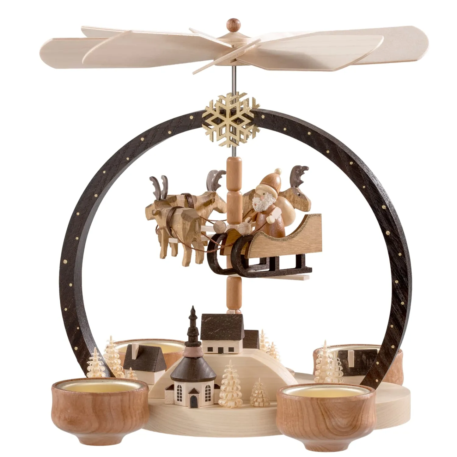 Weihnachtspyramiden-Teelicht-Pyramide Weihnachtszauber natur