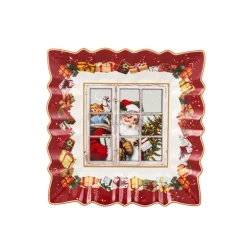 Villeroy & Boch Tischdeko-Toy's Fantasy Schale eckig, "Weihnachtsmann im Fenster"