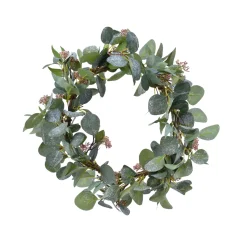 Wohndeko-Tür- /Tischkranz mit Eukalyptusblätter, Beeren und Glitzer