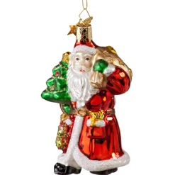 Poesie in Glas Weihnachtskugeln Aus Glas-Weihnachtsmann mit Baum