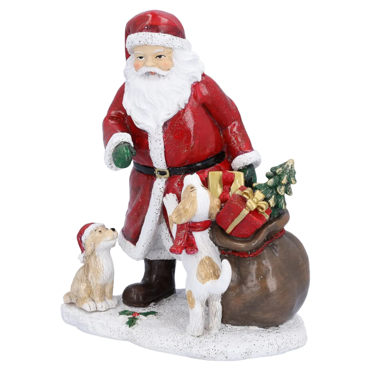 Standfiguren-Weihnachtsmann mit Hunden