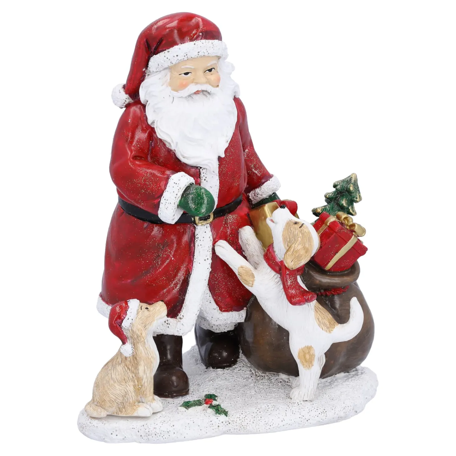 Standfiguren-Weihnachtsmann mit Hunden
