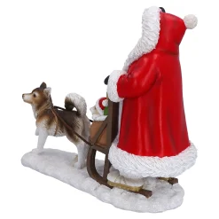 Standfiguren-Weihnachtsmann mit Hundeschlitten, Standfigur