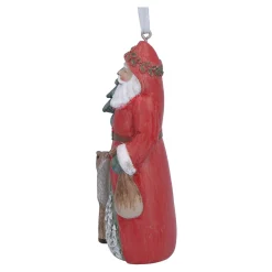 Baumschmuck Aus Kunstharz-Weihnachtsmann mit Rehkitz