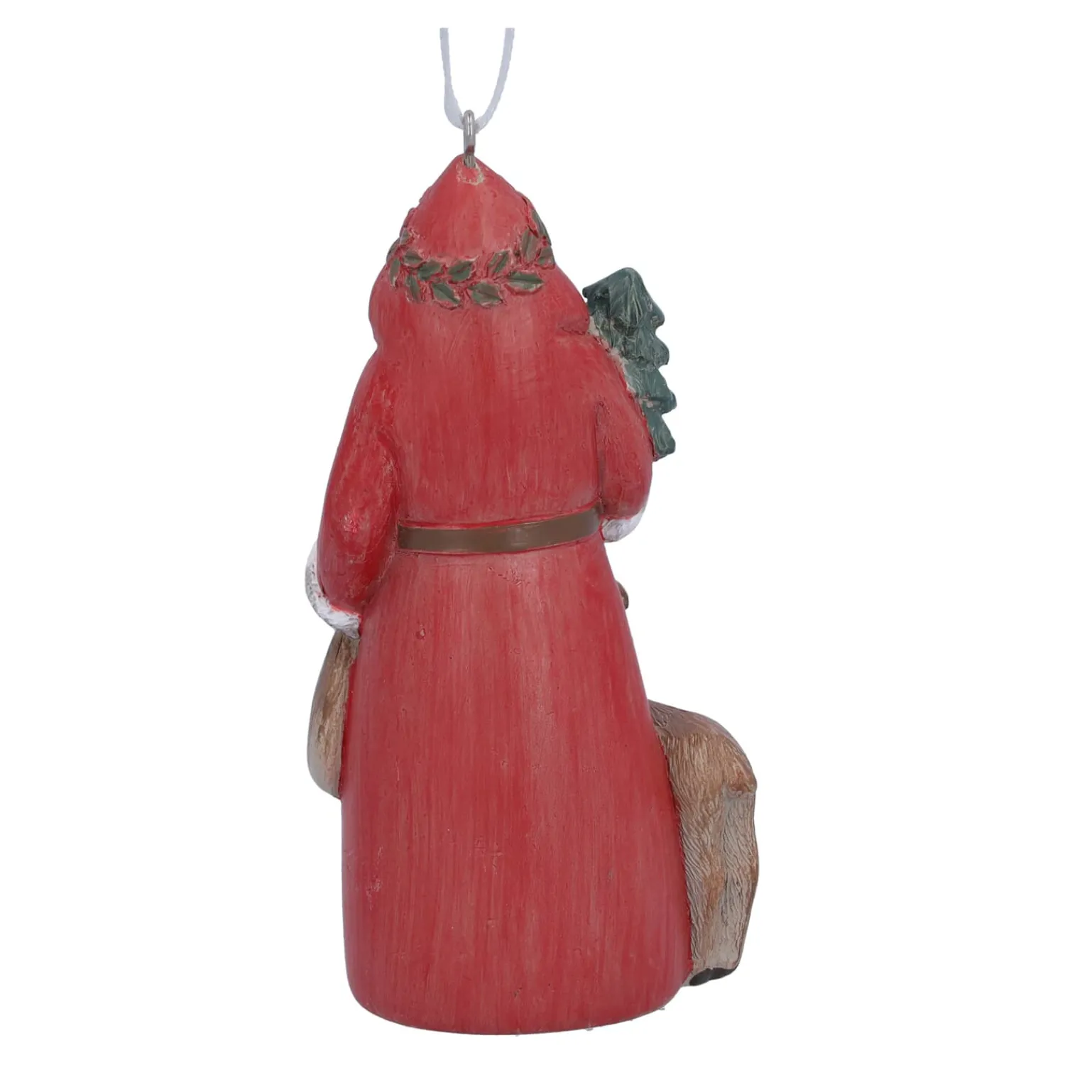 Baumschmuck Aus Kunstharz-Weihnachtsmann mit Rehkitz