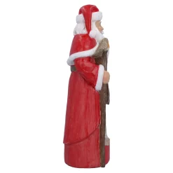 Nostalgische Weihnachtsdeko|Standfiguren-Weihnachtsmann mit Rehkitz