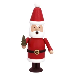 Käthes Original Käthes Original Figuren|Weihnachtsdeko Holz-Weihnachtsmann mit Spanbaum, Räuchermännchen