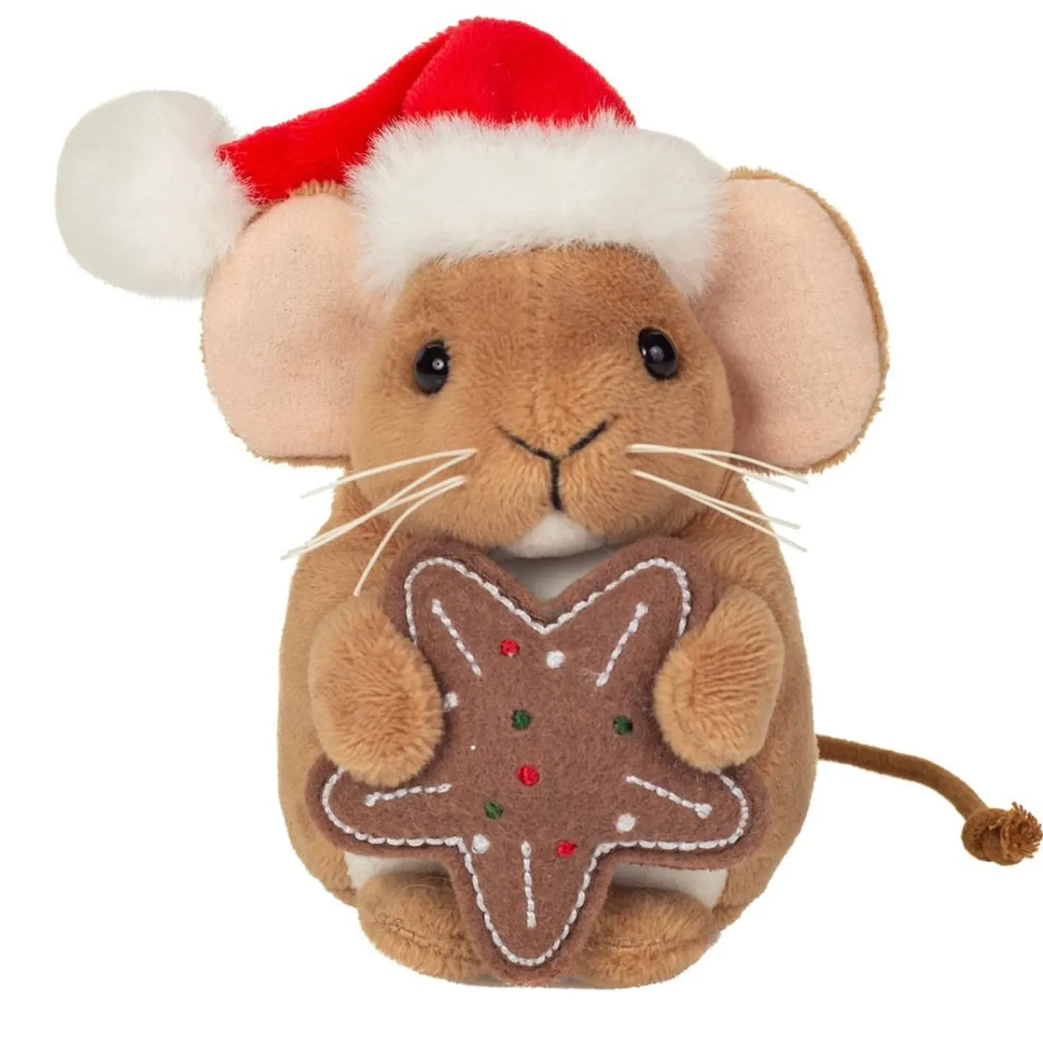 Hermann Teddy Plüschtiere-Weihnachtsmaus mit Keks, Plüschfigur