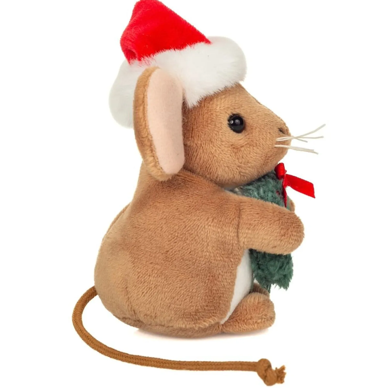 Hermann Teddy Plüschtiere-Weihnachtsmaus mit Kranz, Plüschfigur