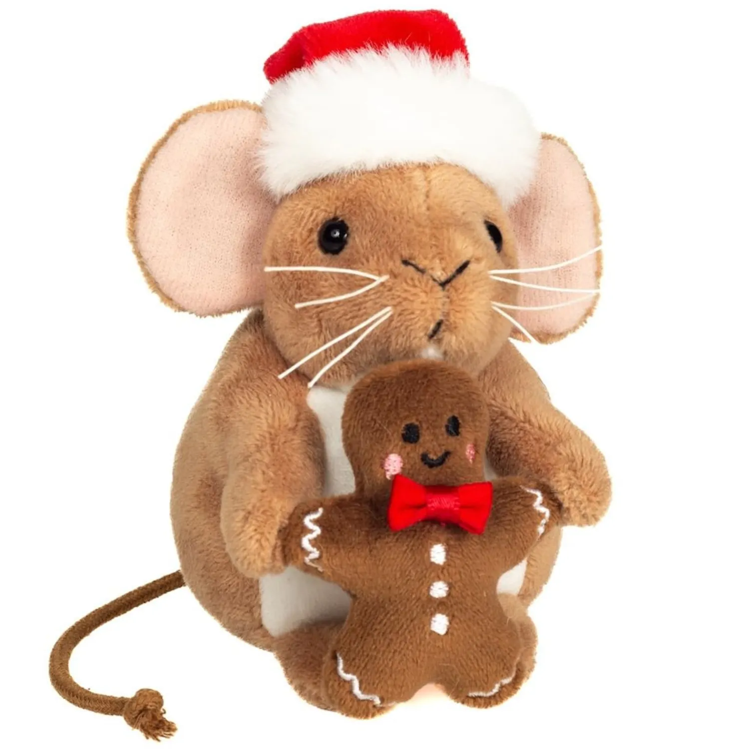 Hermann Teddy Plüschtiere-Weihnachtsmaus mit Lebkuchen, Plüschfigur
