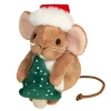Hermann Teddy Plüschtiere-Weihnachtsmaus mit Tannenbaum, Plüschfigur