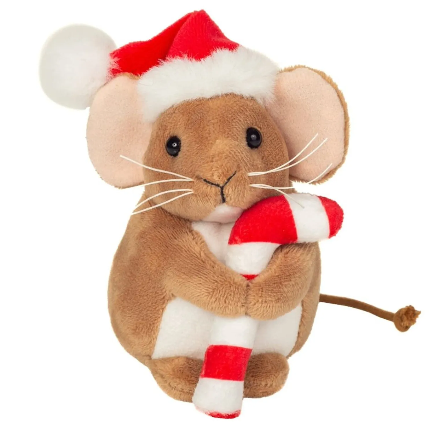 Hermann Teddy Plüschtiere-Weihnachtsmaus mit Zuckerstange, Plüschfigur