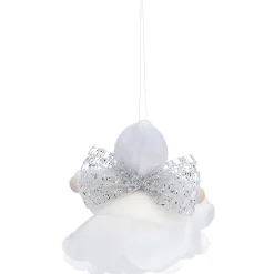 Käthes Original Käthes Original Figuren|Christbaumschmuck Holz-Weihnachtswichtel auf Rose, weiß, Holz-Baumbehang