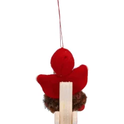 Käthes Original Käthes Original Figuren|Christbaumschmuck Holz-Weihnachtswichtel auf Schaukelpferd, rot, Holz-Baumbehang