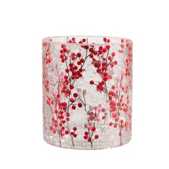 Kerzen & Teelichthalter-Windlicht "Beeren-Zweige" , 10 cm