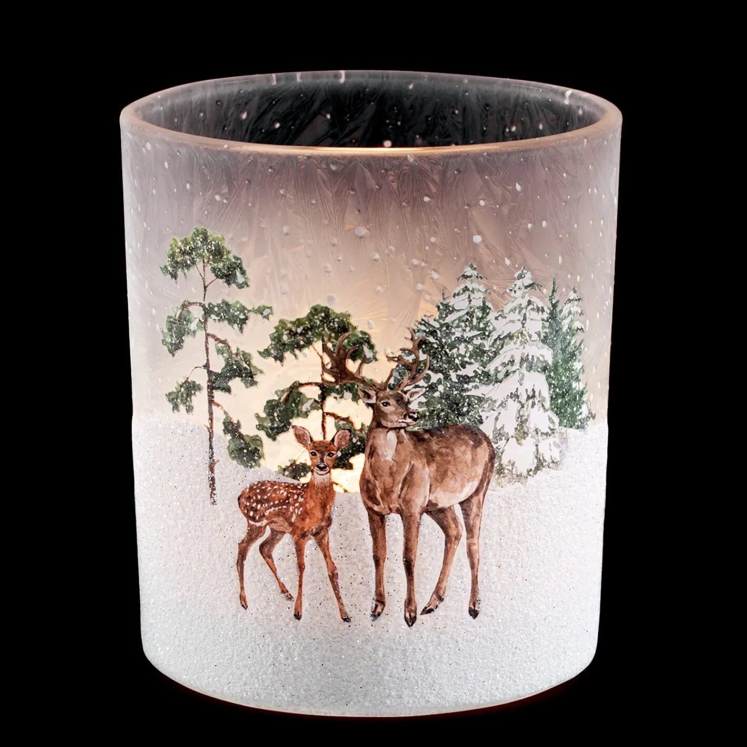 Krippen Und Krippenfiguren-Windlicht "Hirsche im Schnee", 10cm