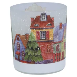 Kerzen & Teelichthalter-Windlicht "Häuserkulisse", 8 cm