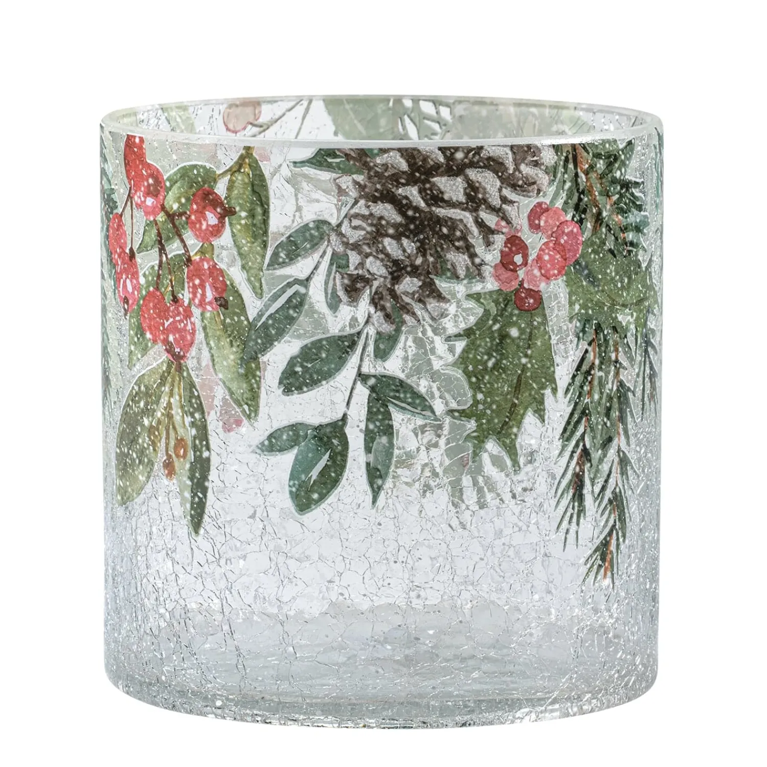 Kerzen & Teelichthalter-Windlicht "Winterliche Hagebutten", 15 cm