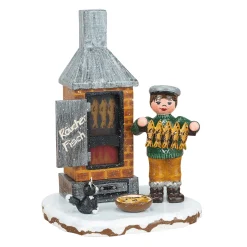 Hubrig Volkskunst Hubrig Miniaturen-Winterkinder Fischräucherei, elektrisch beleuchtet