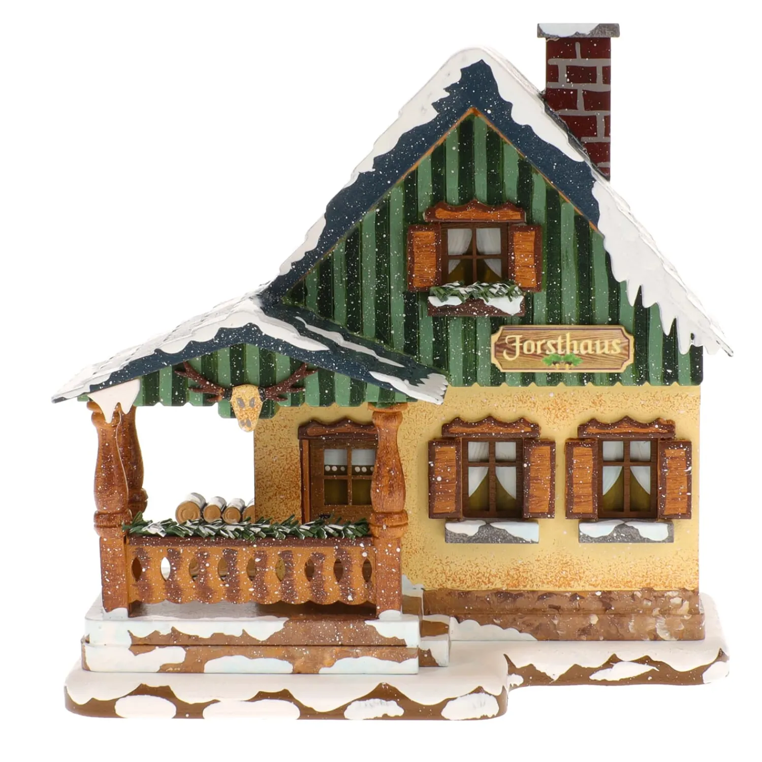 Hubrig Volkskunst Hubrig Miniaturen-Winterkinder Forsthaus, elektrisch beleuchtet