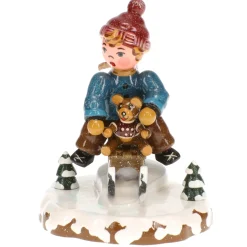 Hubrig Volkskunst Hubrig Miniaturen-Winterkinder Schlittenfahrer