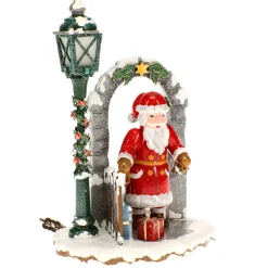 Hubrig Volkskunst Hubrig Miniaturen-Winterkinder Weihnachtsmann, elektrisch beleuchtet