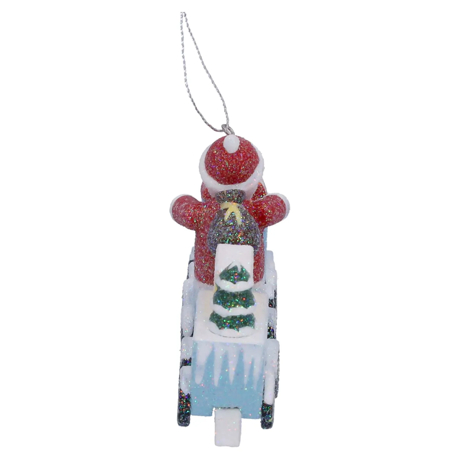 Käthes Original Christbaumschmuck Holz-Zug mit Weihnachtsmann