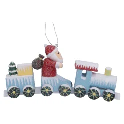 Käthes Original Christbaumschmuck Holz-Zug mit Weihnachtsmann